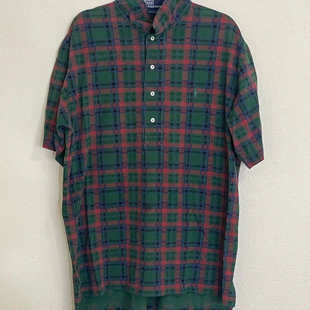Polo by Ralph Lauren Men's Plaid Polo Shirt - Size XL